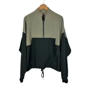 ALO Yoga Tops Alo Yoga City Girl Track Pullover Size Medium Olive Branchblack Poshmark